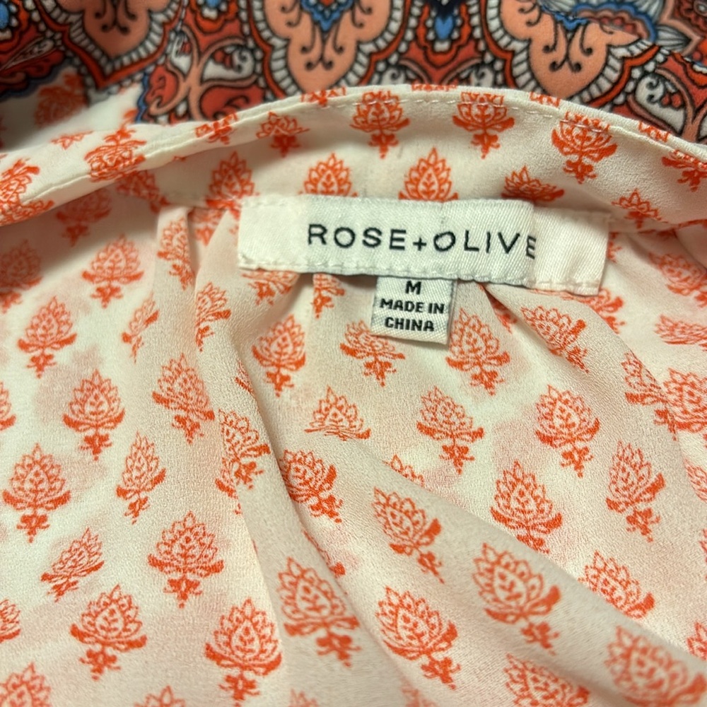 Rose + Olive size M tank sleeveless blouse ¥ - Picture 5 of 7